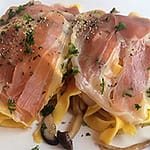#82  Egg pasta mushrooms & Parma ham